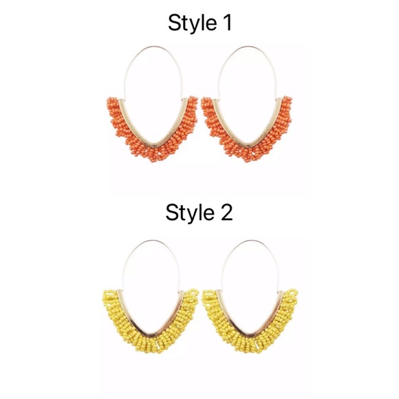 le chic Jewelry - Bohemian Handmade Hoop Bead Dangle Earrings